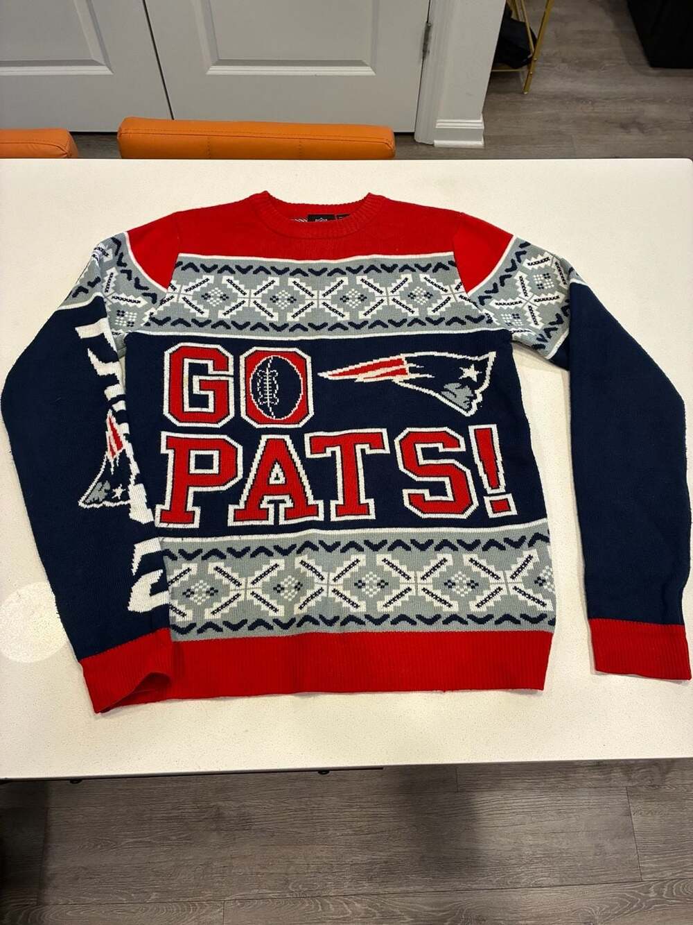 NFL Team Apparel New England Patriots Ugly Christmas Sweater Size S